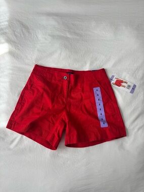 Nautica Red Twill Shorts Size 4 NWT 5” Inseam
